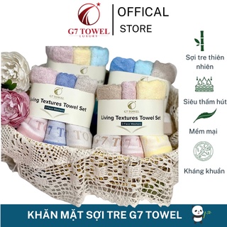 Combo 3 khăn mặt sợi tre G7 Towel cao cấp kích thước 30x50cm,100% sợi tre thiên nhiên, thấm hút tốt.