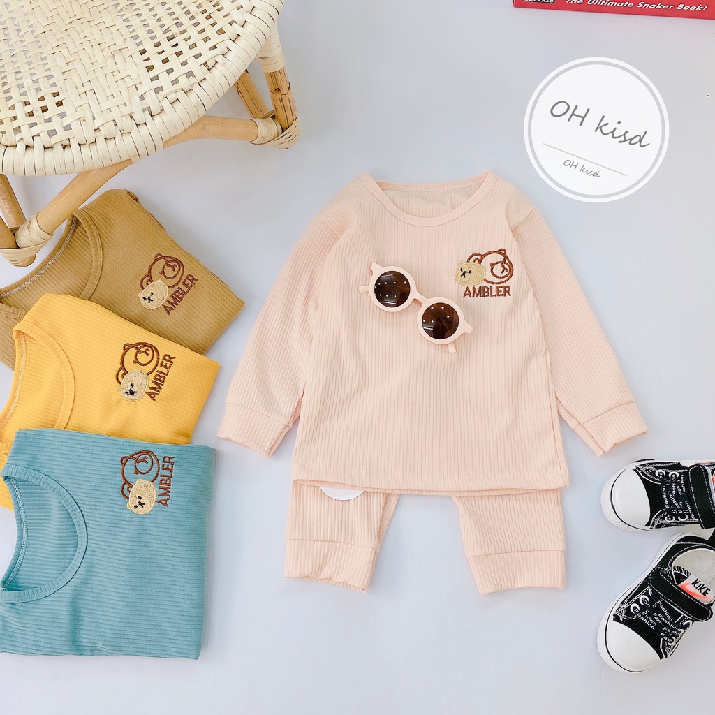 Bộ Dài Tay Gân Tăm Lạnh cho Bé Trai, Bé Gái Từ 6-17kg