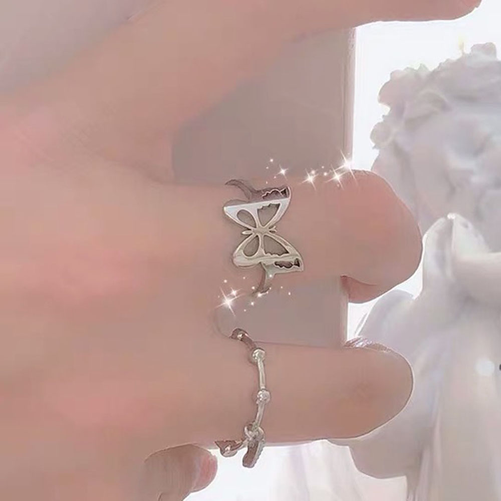 Nhẫn Hình Bướm Chất Liệu Thép Không Gỉ