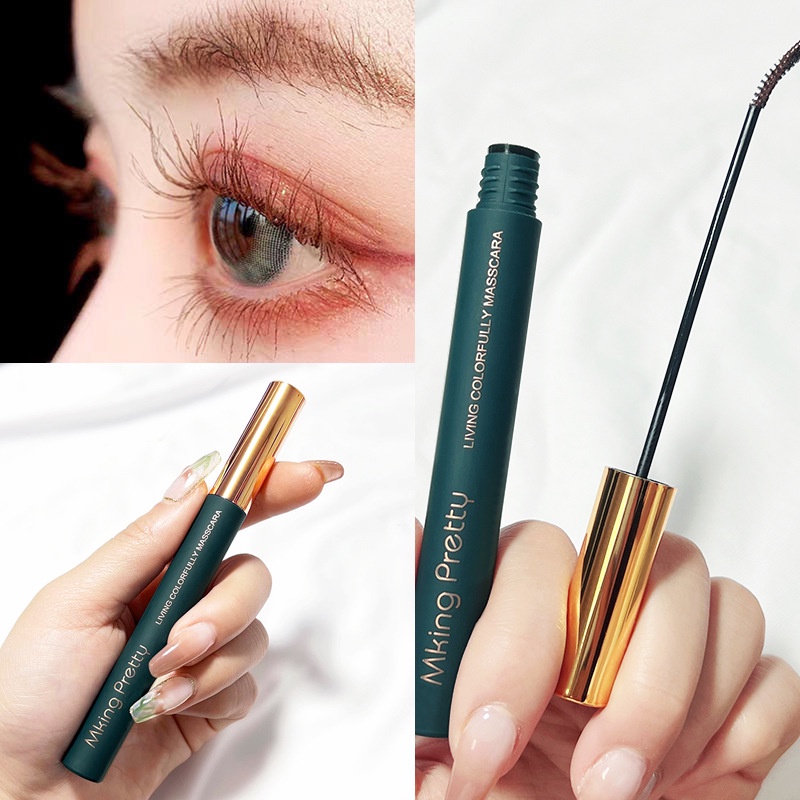 Mascara Trang Điểm Màu Sắc Đầu Cọ Mỏng Uốn Cong Làm Dài Lông Mi Lâu Trôi Không Nhòe Kháng Nước Và Mồ Hôi