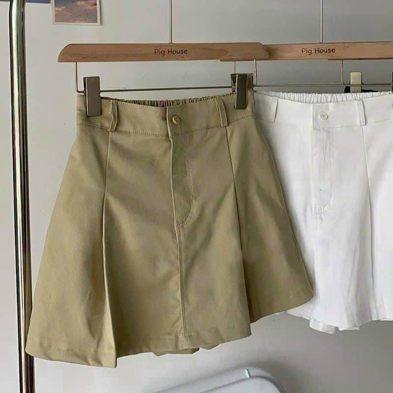 Chân Váy A vải kaki lưng cao chun sau m241