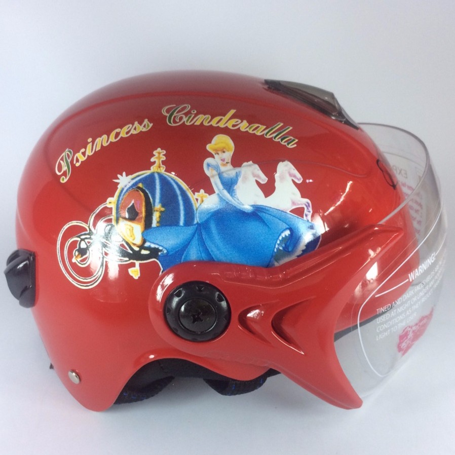 Mũ bảo hiểm trẻ em Napoly 108S (đỏ tem công chúa)