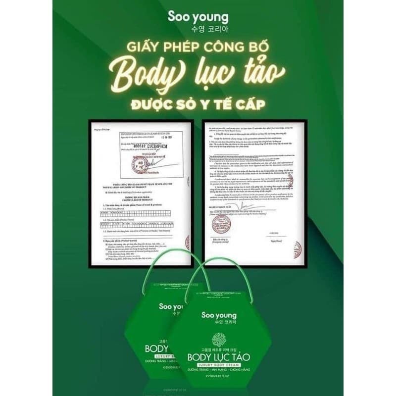 [SIÊU PHẨM QUỐC DÂN]BODY LỤC TẢO SOO YOUNG 250GR