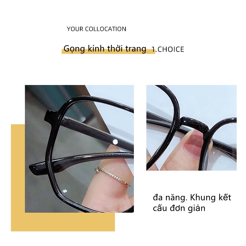 Mắt kính cận thị Viền vuông Tròng khổ lớn Kính cận -1.00 -6.00 độ Thời trang lượng cao 0°-400° Phù hợp với cả nam và nữ