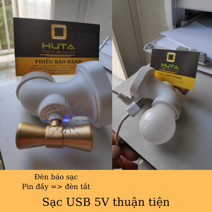 Đèn Ngủ Led Pin Sạc, Sáng 30h Liên Tục, Ánh Sáng Vàng, Tích Điện, Dùng Decor Trang Trí Hình Van Nước - HUTA Shop