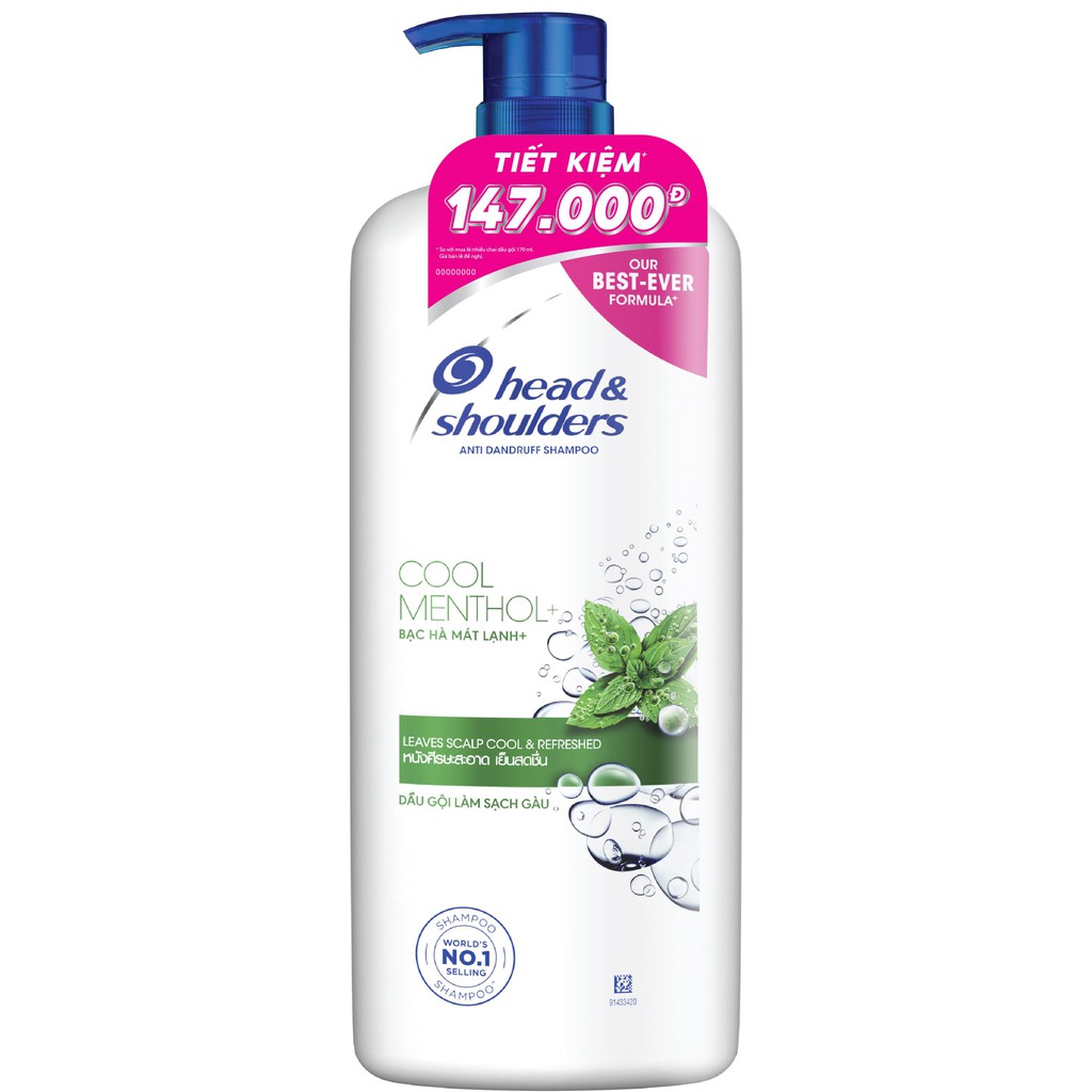 Dầu gội Head & Shoulders bạc hà mát rượi 1200ml