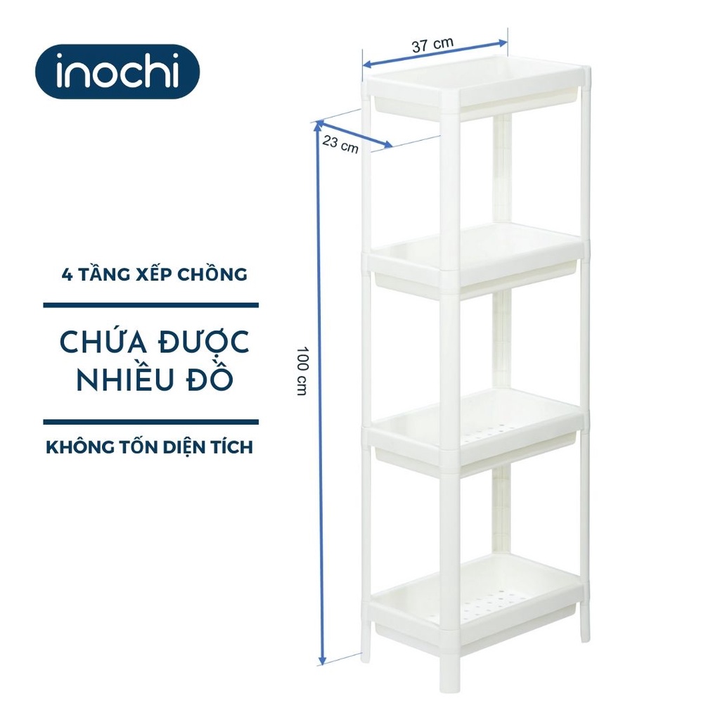 Kệ Đa Năng INOCHI Nhựa 4 Tầng Dùng Để Đựng Gia Vị Nhà Bếp Đựng Đồ Thực Phẩm Hoặc Làm Giá Để Đồ Nhà Tắm Phòng Ngủ