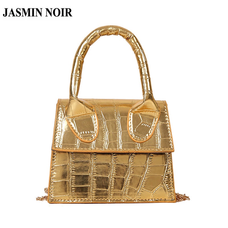 Túi Xách JASMIN NOIR Dây Xích Đeo Vai Nắp Gập Họa Tiết Da Cá Sấu Cho Nữ