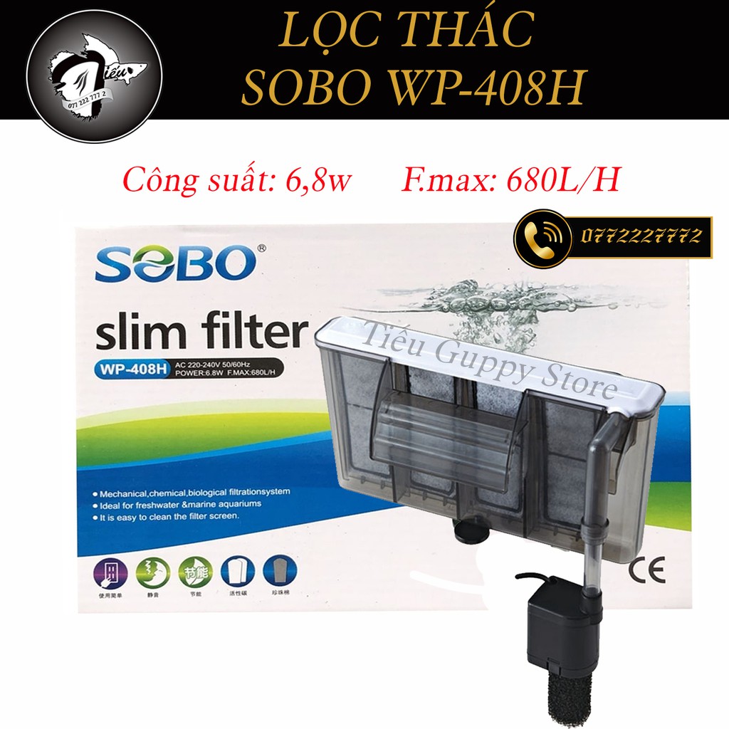 Lọc Thác Treo dạng Mỏng SOBO WP-308H, WP-408H, WP-508H