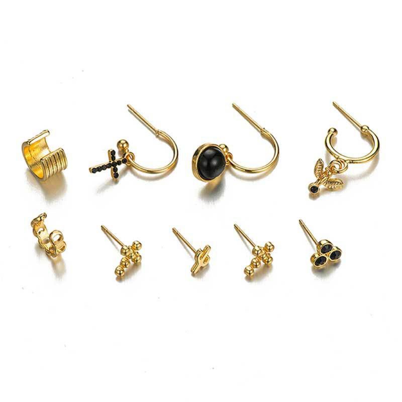 Khuyên Tai Màu Vàng Kim Phong Cách Hiphop Thời Trang