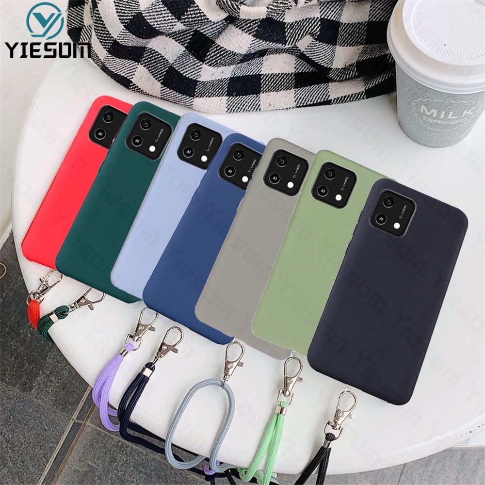 Ốp Điện Thoại TPU Mềm Màu Kẹo Có Dây Đeo Cổ Cho Oppo A16K A16 A15 A15S A54 4G 2021 A53 A33 2020