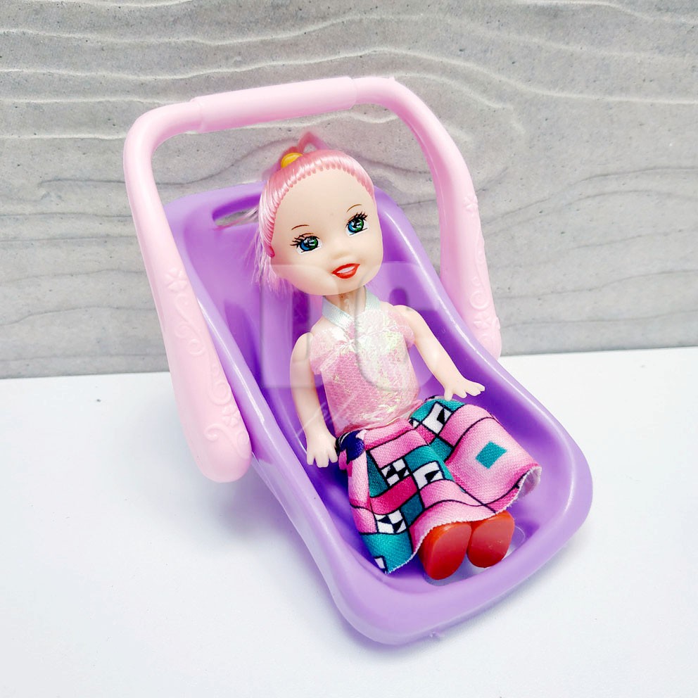 Giỏ Đựng Đồ Chơi Búp Bê Barbie Gắn Xe Đẩy Em Bé