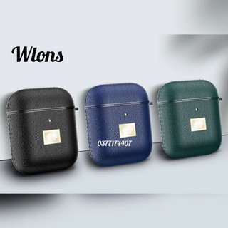 Bao da cho tai nghe Airpod 1, 2, i11, i12, i10s.. Hiệu Wlons chính hãng sang trong ( Tặng móc treo )