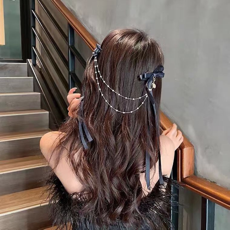 Kẹp tóc Haimeikang nơ ngọc trai thời trang
