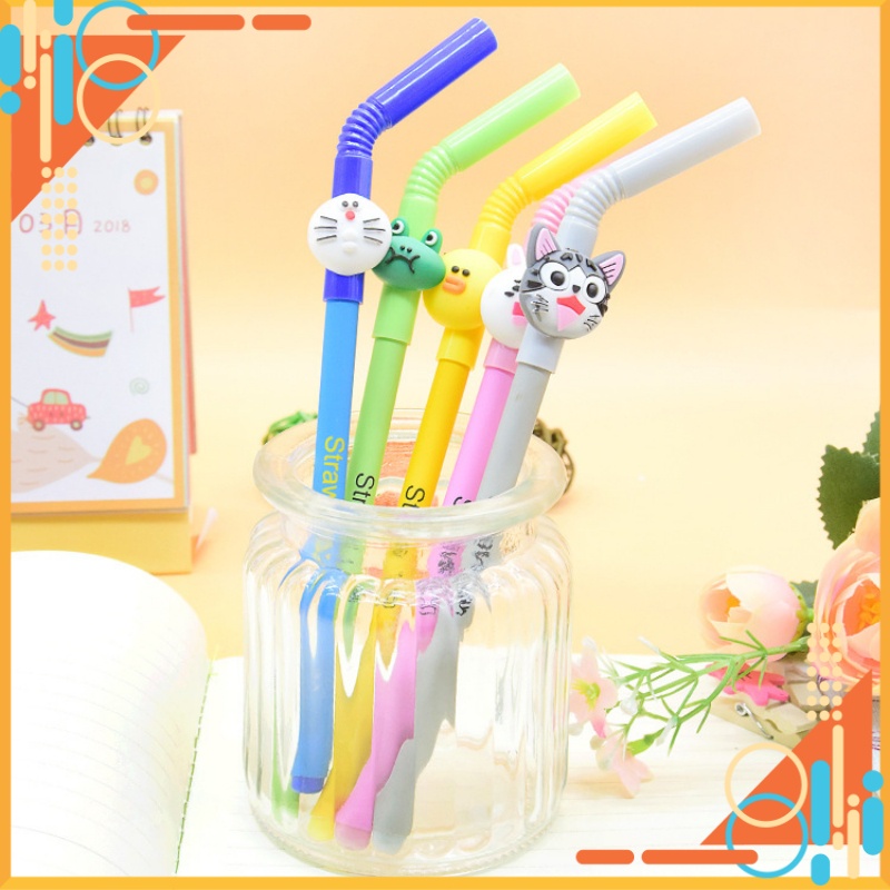 Bút Bi Hình Ống Hút Các Con Vật Ngộ Nghĩnh