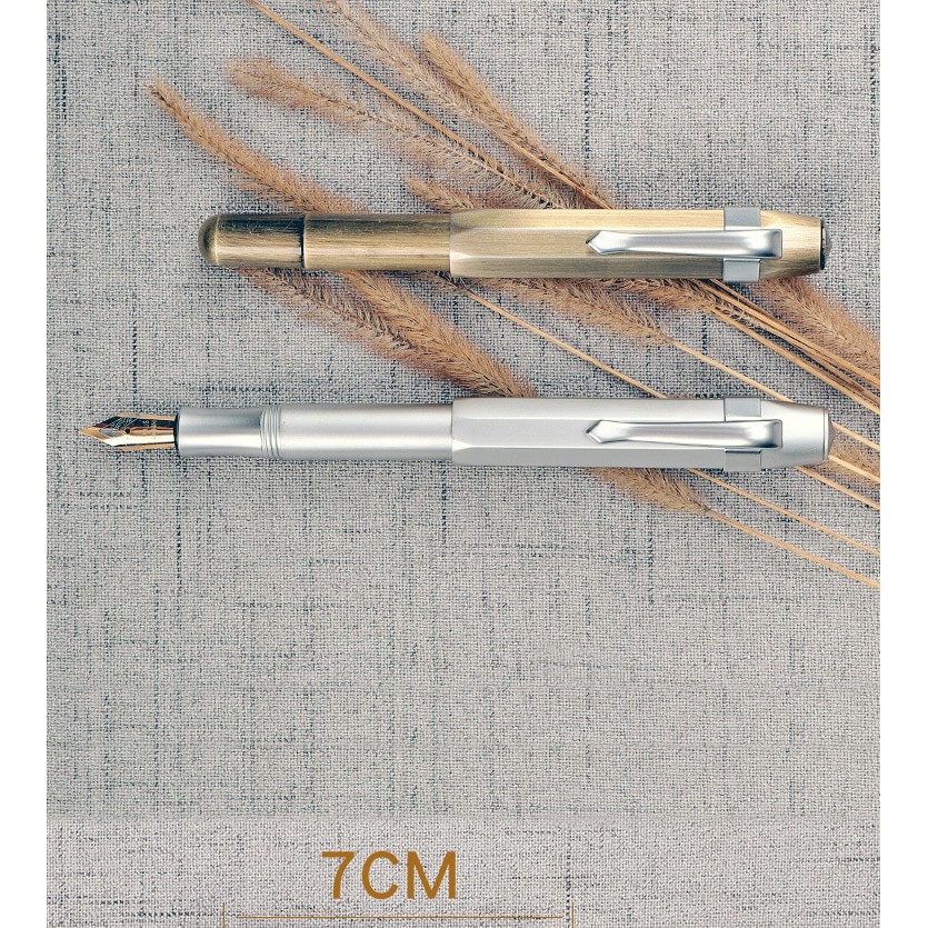 Bút máy thân đồng Brass Pocket  Copper Handmade Pen 0.5/1.0mm