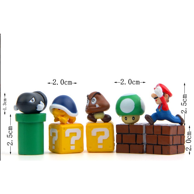 Set 10 Mô Hình Nhân Vật Game Super Mario Trang Trí Bể Cá