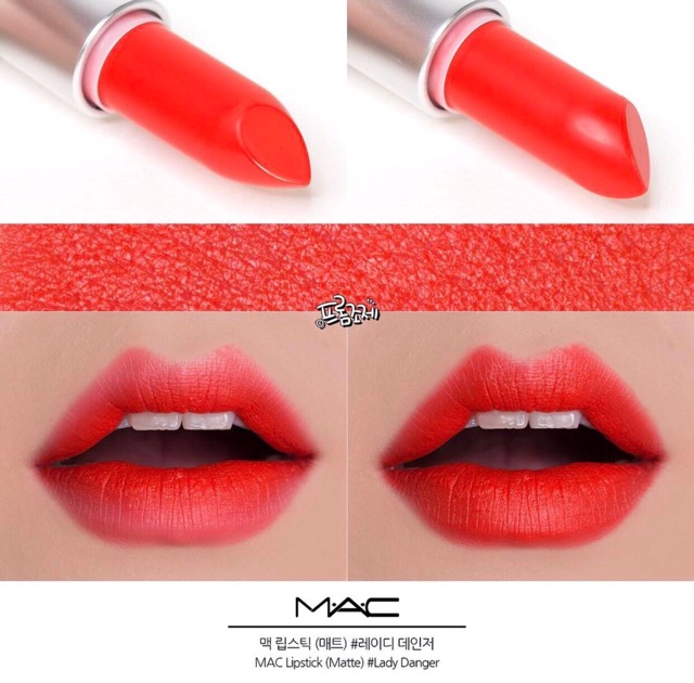 CHÍNH HÃNG- Son MAC Matte Lipstick màu đỏ cam 607 Lady Danger