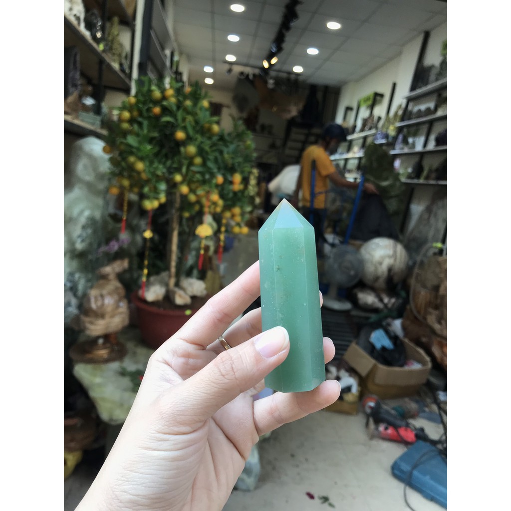 Trụ đá thanh tẩy thach anh xanh - Aventurine cao 8 đến 8.5 cm (SL : 01 sp)