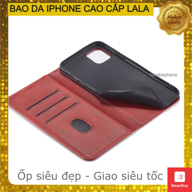 Bao da trơn iphone 12/12 Pro/12 Promax nắp gập dạng ví sạng trọng | BigBuy360 - bigbuy360.vn