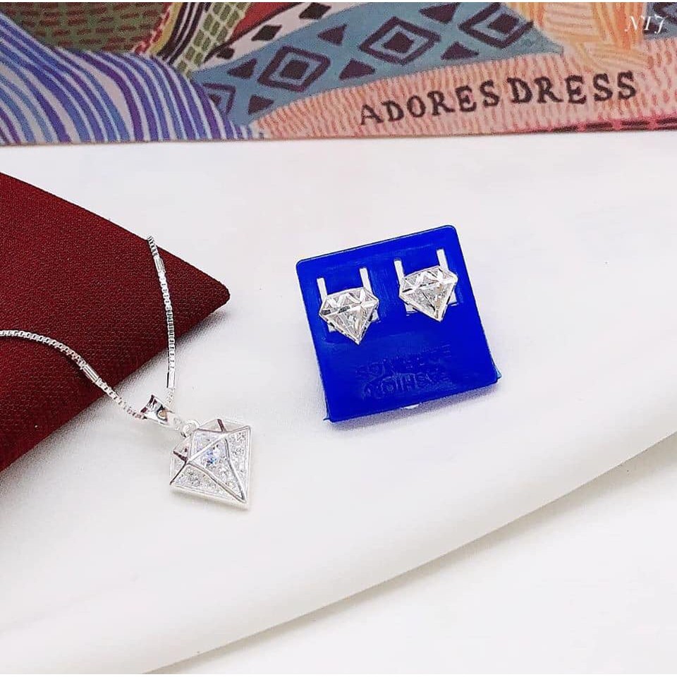 {SIÊU GIẢM GIÁ}-BỘ TRANG SỨC BẠC TA - BỘ HÌNH KC SIÊU XINH-{BẠC ĐẸP}