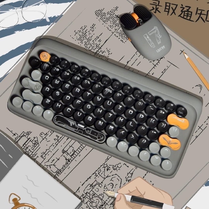 Bàn phím cơ không dây Lofree Grayset Chiến Hạm  cho MacOS/Windows/IOS/Android bảo hành 12 tháng