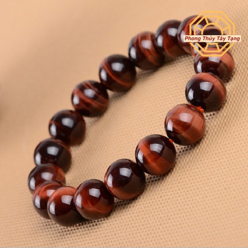 Vòng tay phong thủy Mắt hổ nâu đỏ VIP tài lộc may mắn 8 - 10 - 12 li - Phong Thủy Tây Tạng