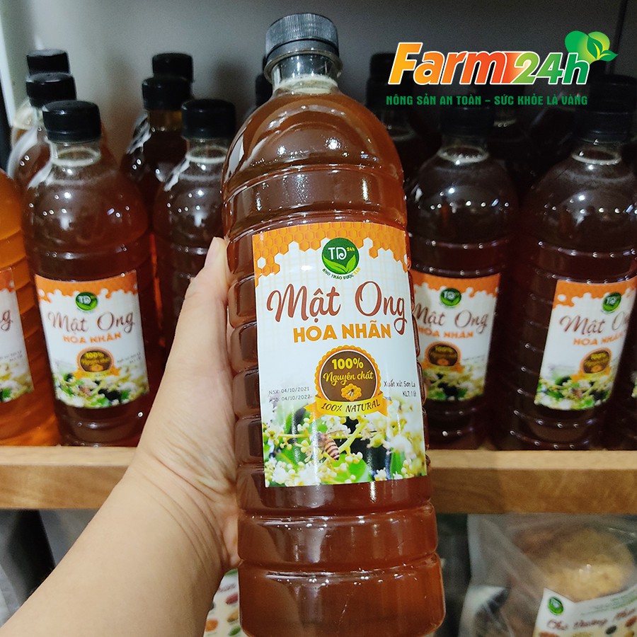 [1L] Mật ong hoa nhãn nguyên chất Sơn La, 100% từ thiên nhiên, hàng loại 1, tốt cho dạ dày, bồi bổ cơ thể | Farm24h
