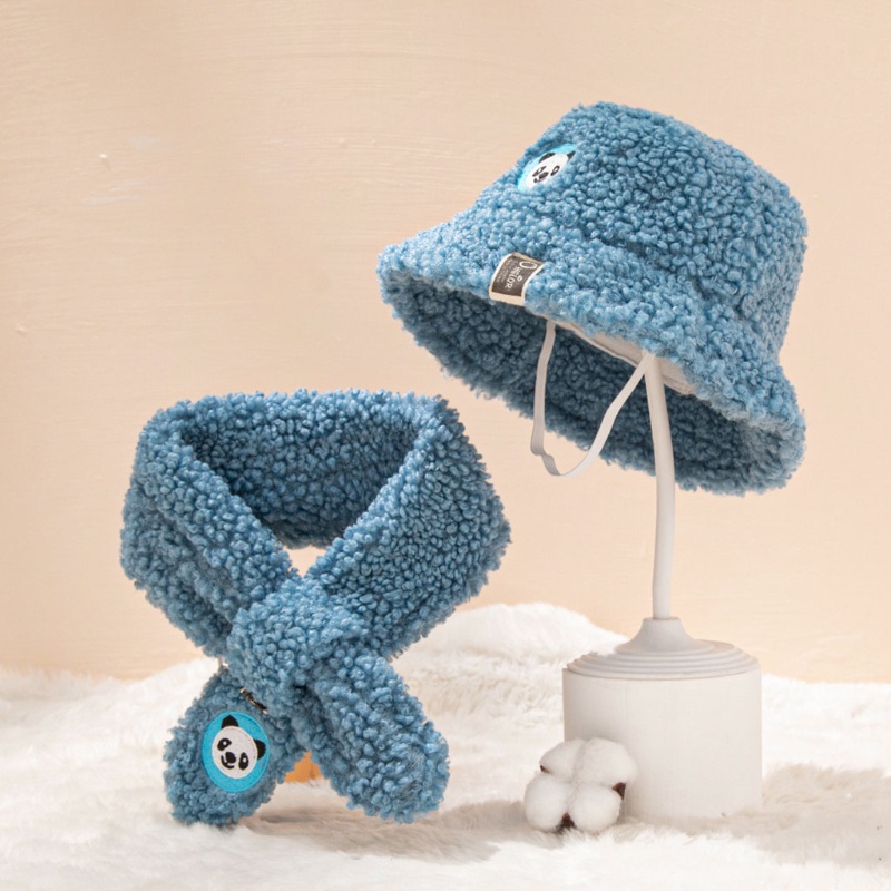 Set 2 Món Nón Khăn Choàng Cổ Giữ Ấm Mùa Đông Cho Bé 0-2 Tuổi