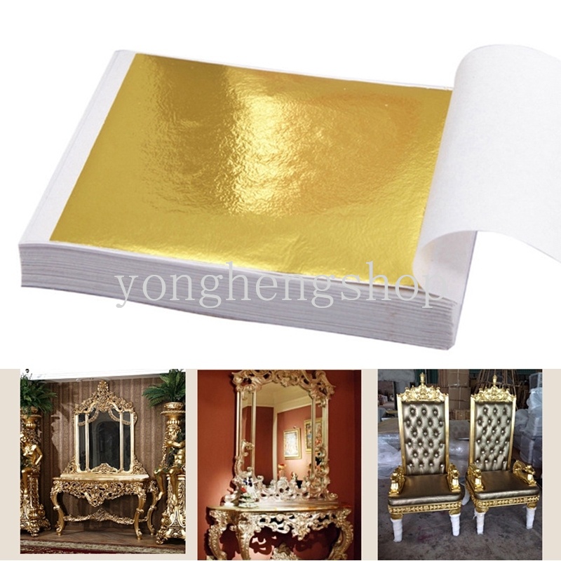 Set 100 Giấy Mạ Vàng/Bạc Chuyên Dụng Cho Trang Trí Nội Thất