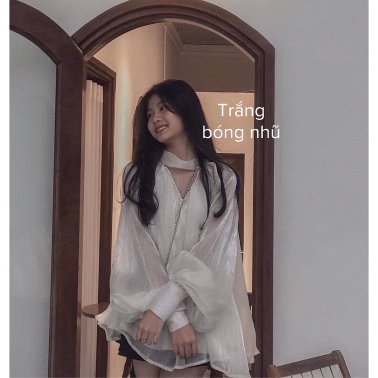 đọcmô tả)Áo voan tơ bồng ulzzang bánh bèo tiểu thư đính ngọc tay phồng nơ mặc được 2 kiểu - Áo dấu quần voan kiếng 2 lớp | BigBuy360 - bigbuy360.vn