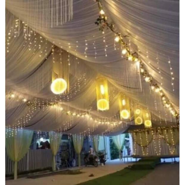 ĐÈN LED RÈM TRANG TRÍ 6M, 24 SỢI Ánh sáng vàng, trắng