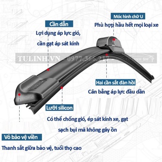 HDF Gạt mưa silicon cao cấp siêu bền, siêu sạch cho các loại Ô Tô- Bảo hành 12 tháng 25 YC6