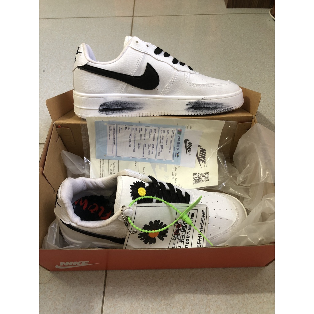 Giày Thể Thao Nam Nữ- nike Jordan - Giày Nike Trắng Hoa Cúc Sơn Đế Cổ Thấp Thời Trang Full Box Bill