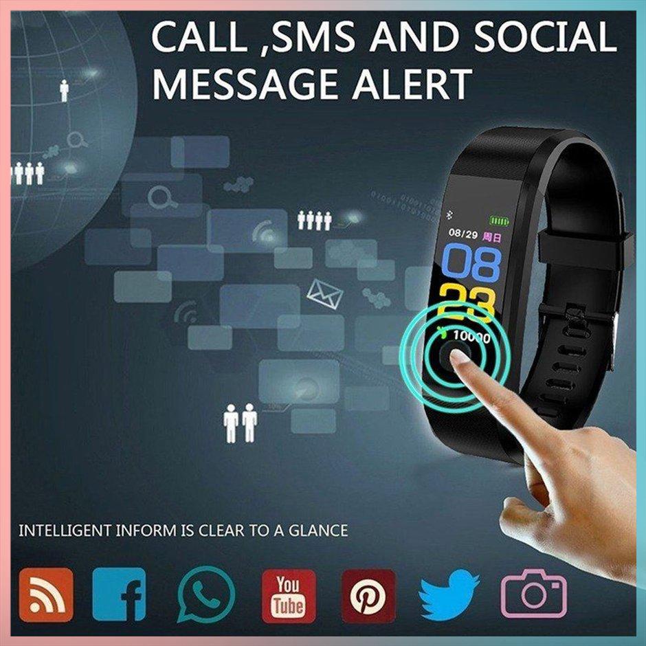 【giao hàng hôm nay>>>115 Plus Sport Fitness Tracker Watch Waterproof Heart Rate Activity Monitor Durable Practical Smart Watch