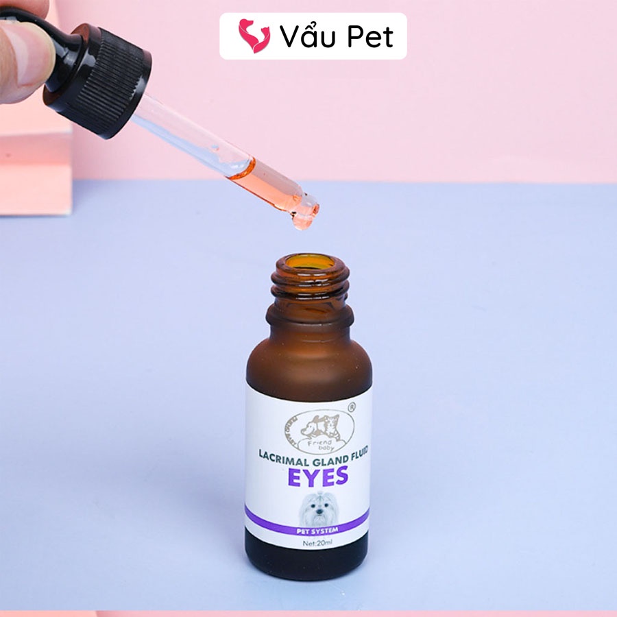 Siro uống hỗ trợ làm giảm chảy nước mắt, giảm ố lông cho chó mèo Lacrimal Gland Fluid Eyes Pet System 20ml