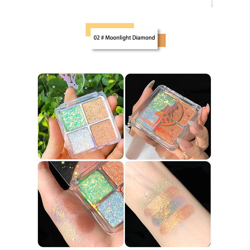 [Hàng mới về] Bảng Phấn Mắt Bốn Màu Ánh Ngọc Trai Lấp Lánh Không Thấm Nước Trang Điểm Xinh Xắn | BigBuy360 - bigbuy360.vn