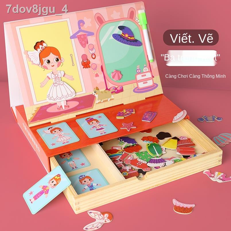 Trò chơi từ tính xếp hình mặc quần áo dán bé trai và gái đồ khối xây dựng đa chức năng có lợi cho trí t