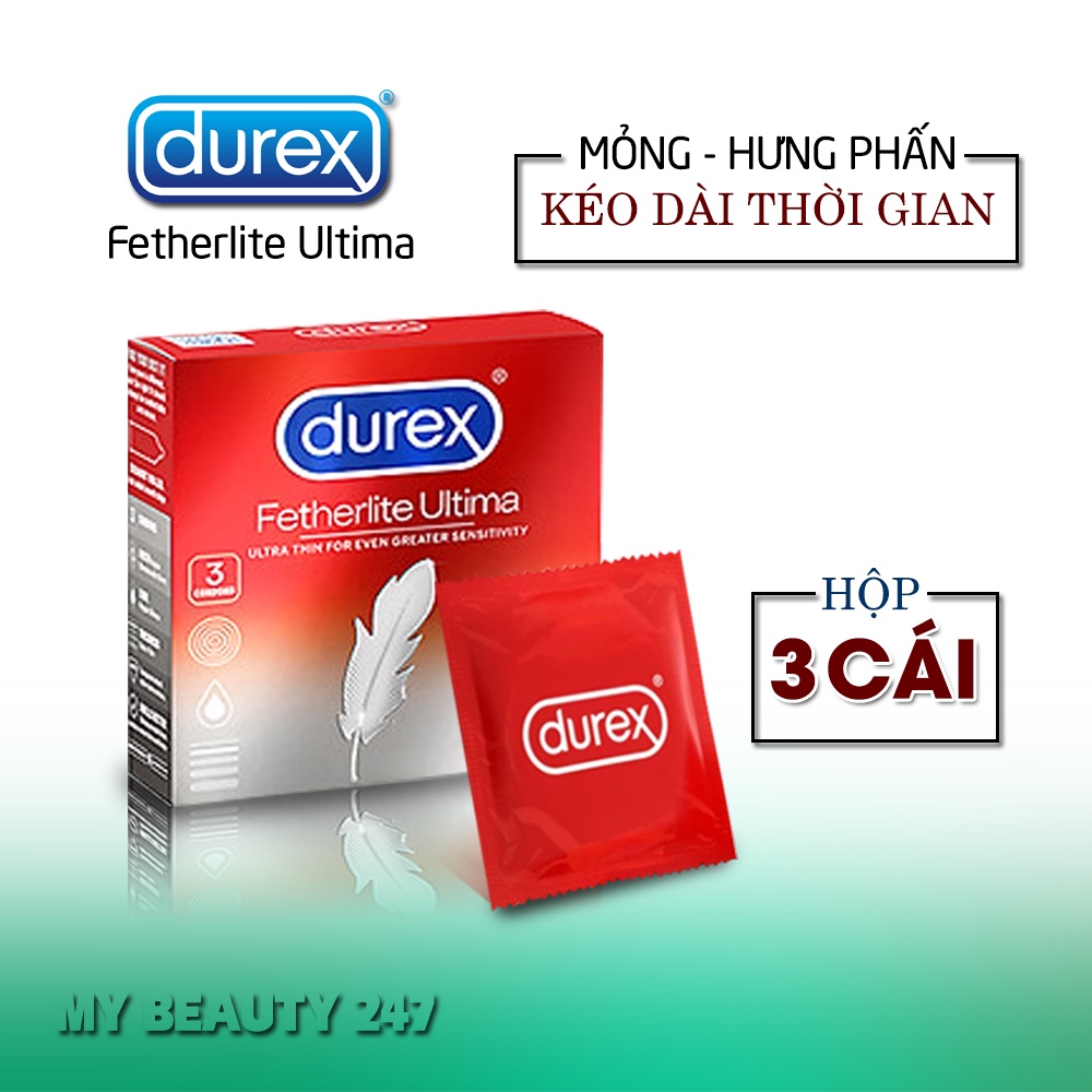 [SIÊU GIẢM GIÁ] Bao Cao Su Durex Hộp 3 Cái Đủ Phân Loại - Hàng Chính Hãng - Khẳng Định Bản Lĩnh Phái Mạnh