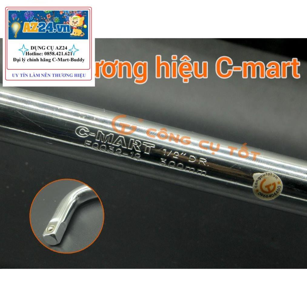 Tay vặn, cần vặn đầu tuýp, đầu khẩu chữ L 1/2" 300mm/12" C-MART F0032-12 dungcucamtay8686 (Đài Loan)