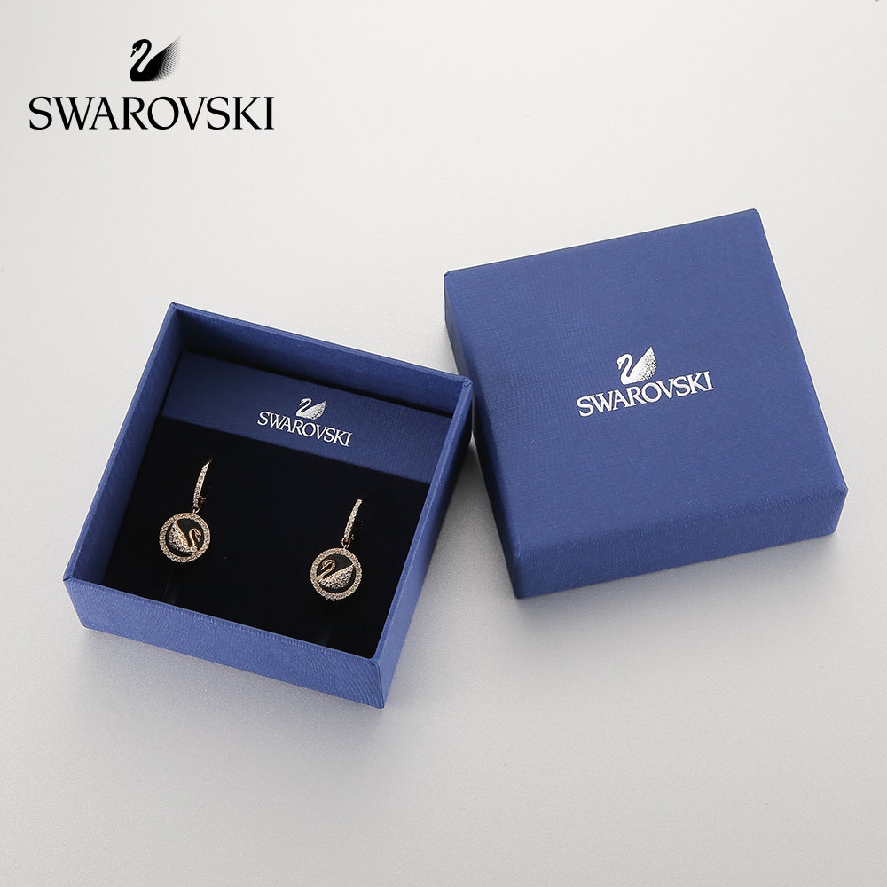 FREE SHIP Bông Tai Cá Tính Nữ Swarovski LEATHER SWAN Bvẻ đẹp hiện đại eloved Swan Earrings Crystal FASHION Trang sức trang sức đeo THỜI TRANG