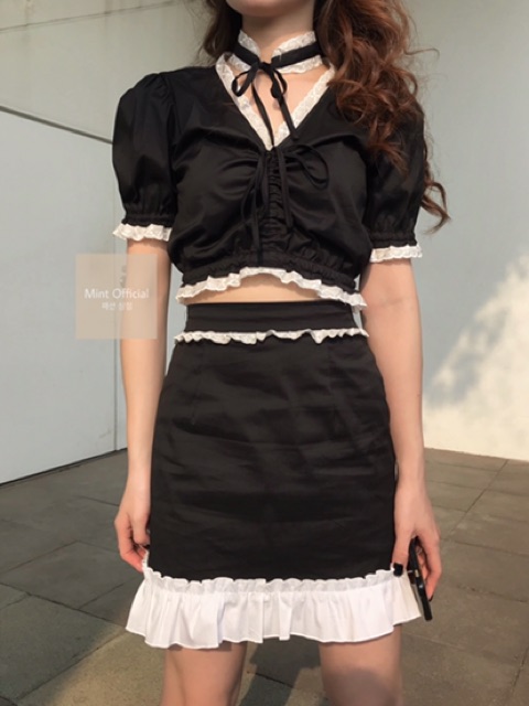 Set áo váy body tặng kèm dây chocker | BigBuy360 - bigbuy360.vn