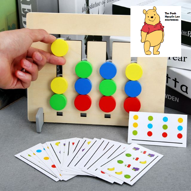 Trò chơi xếp hình theo trật tự 2 mặt chủ đề hoa quả- The Pooh
