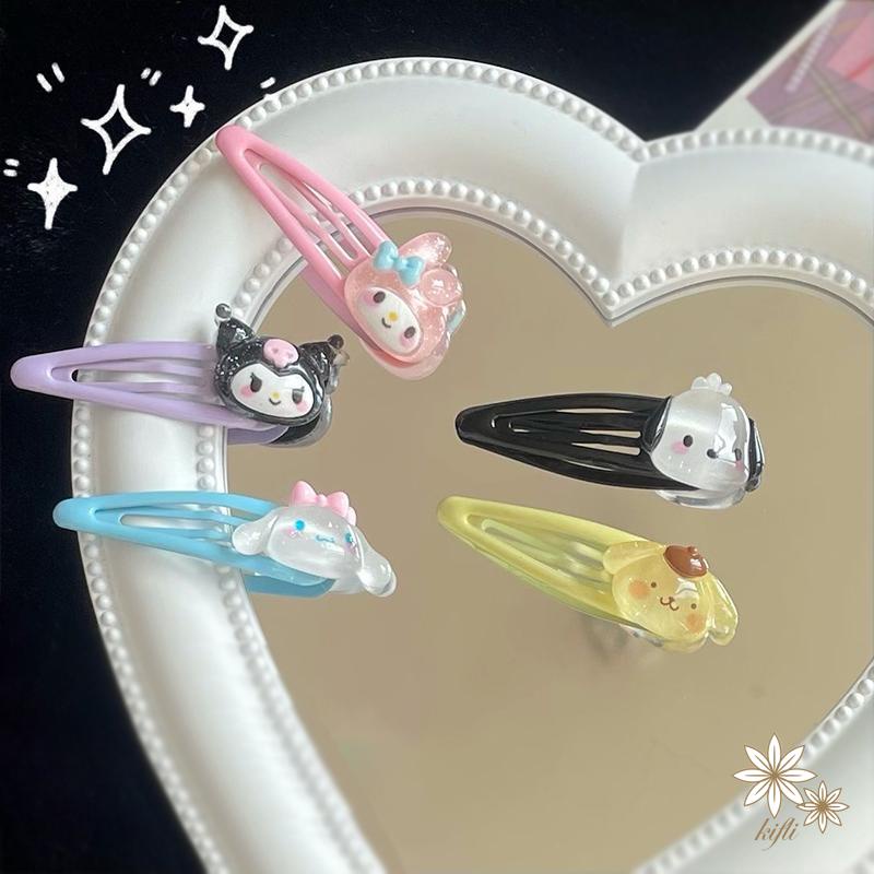 【kifli】Kẹp Tóc Mái Bên Họa Tiết Hoạt Hình Sanrio Ngọt Ngào Dễ Thương Phong Cách Hàn Quốc Cho Bé Gái