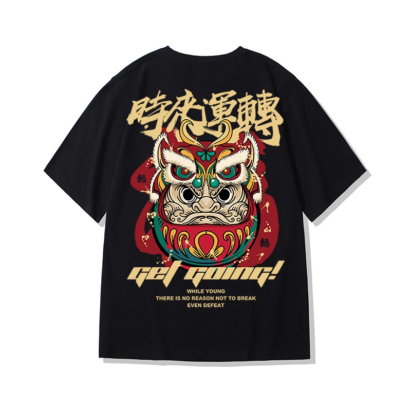Áo Thun Tay Ngắn Cổ Tròn In Họa Tiết Thời Trang Nam Phong Cách Hàn Quốc Size M-5XL