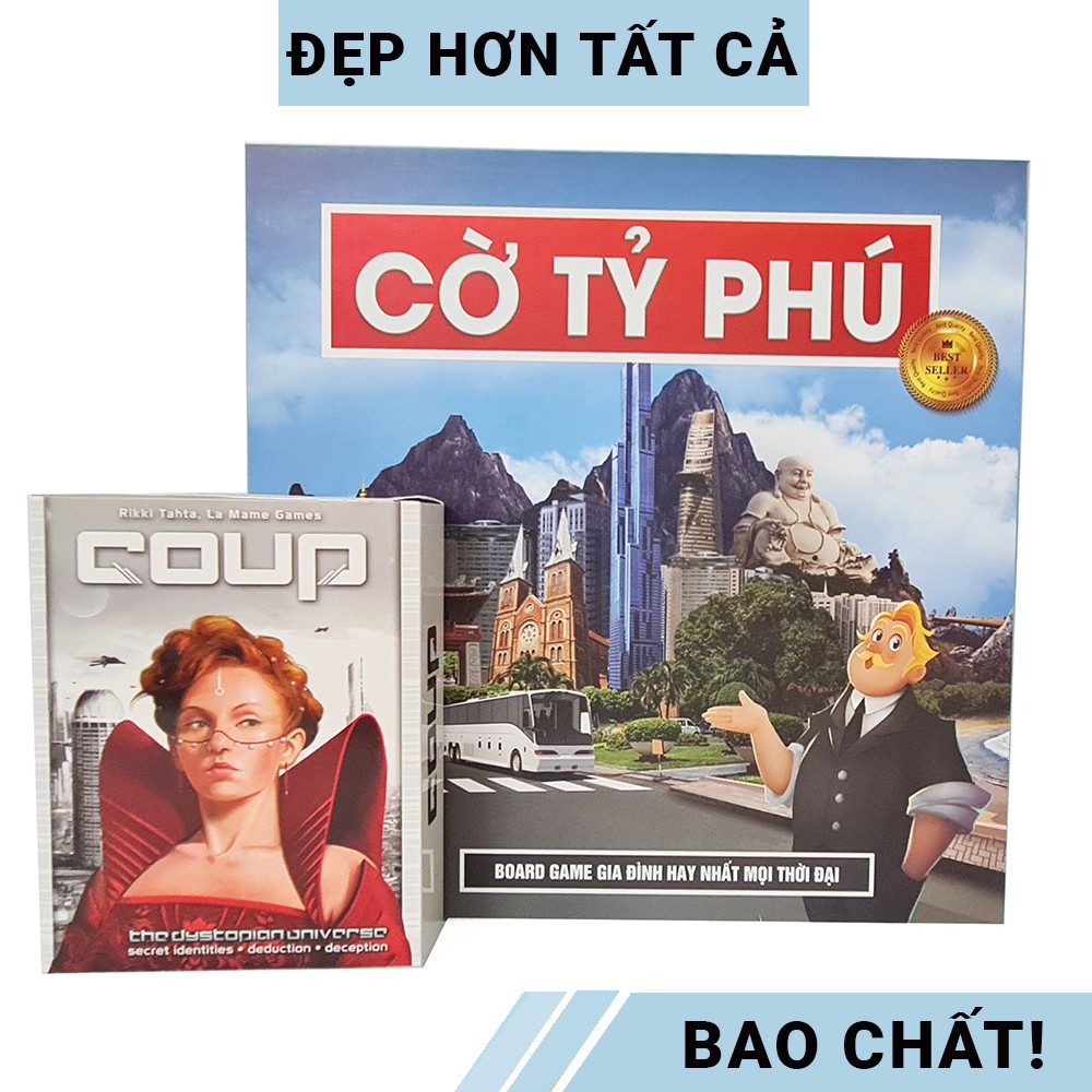 [COMBO 2 IN 1] Đồ chơi board game CHO nhiều người chơi CỜ TỶ PHÚ + COUP giá rẻ, phiên bản tiếng Việt, nhập vai hấp dẫn