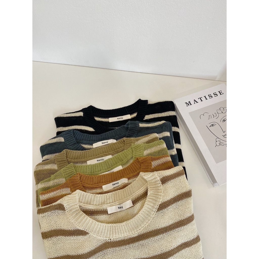 Áo Len kẻ ngang Nancy