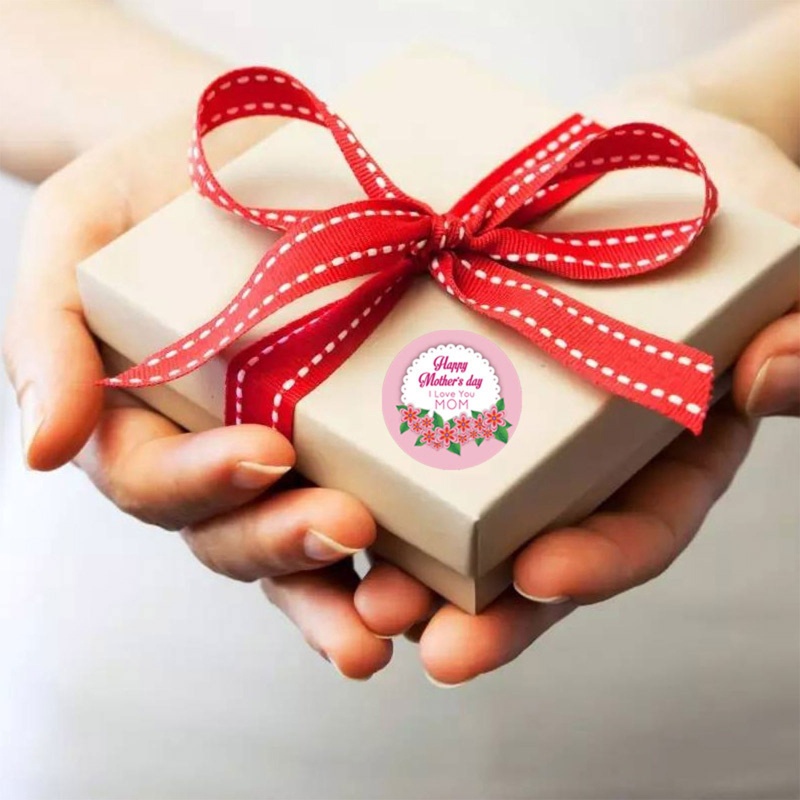 Cuộn 500 Miếng Dán Hình Trái Tim / Hoa Dùng Trang Trí Ngày Của Mẹ