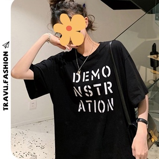 Áo phông nữ tay lỡ form rộng hot chất đẹp dáng basic co dãn in DEMO cá tính TLW20