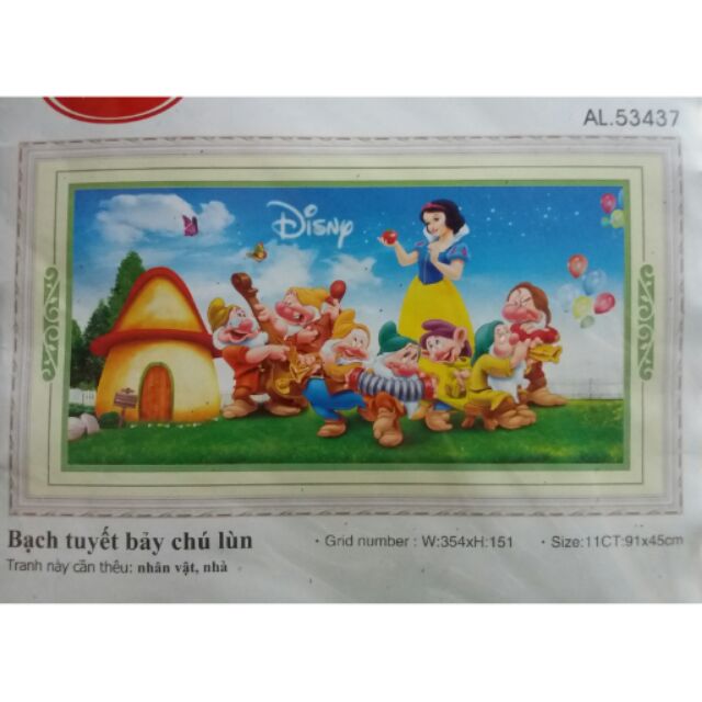 Tranh thêu Bạch Tuyết và bảy chú lùn AL53437